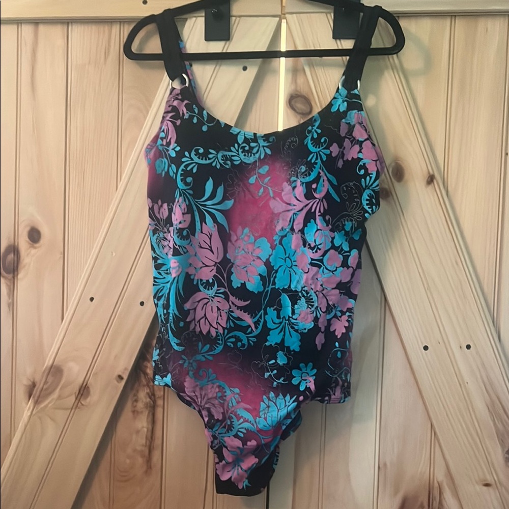Tropical Escape Black and Pink Floral One Piece Swimsuit